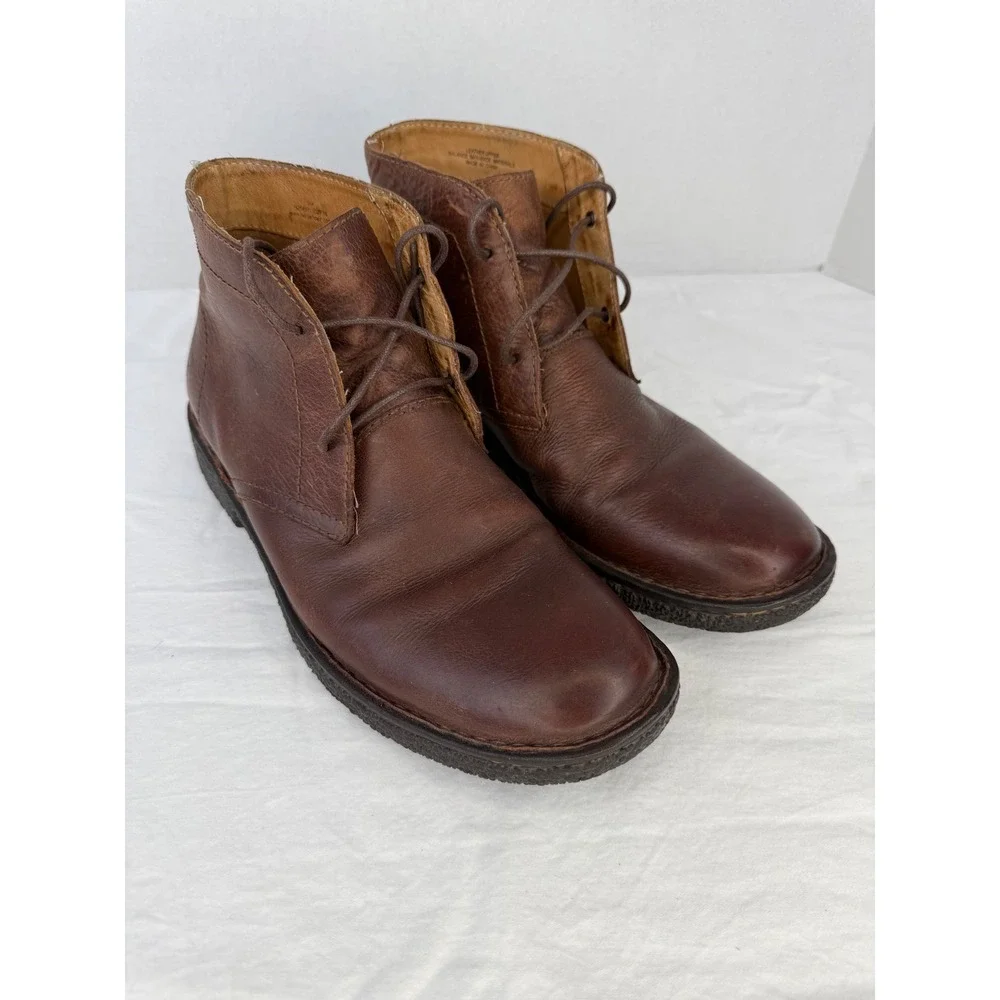 Born Mens Brown Leather‎ Chukka Boots Lace Up Ankle Booties Size 9M